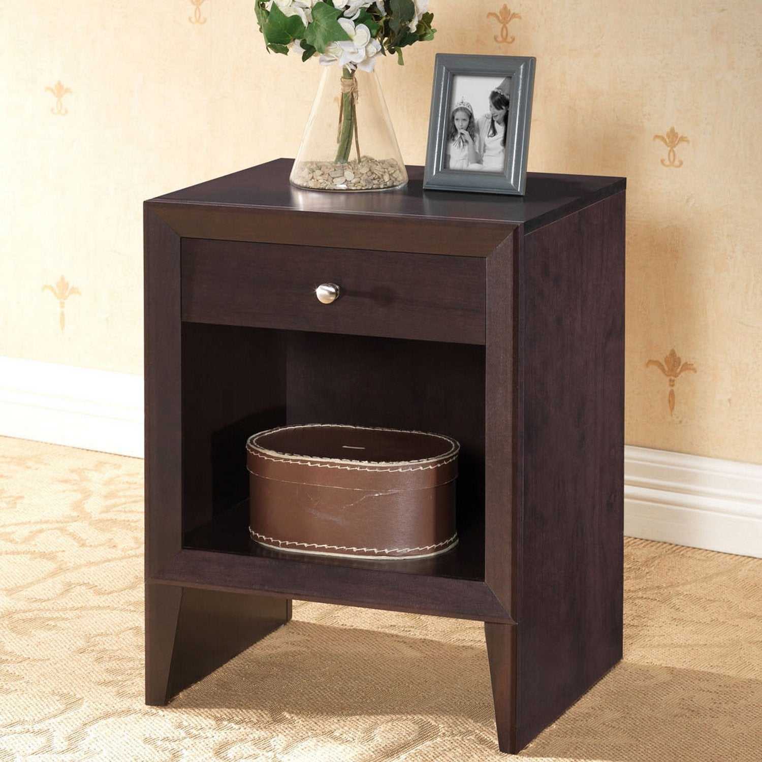 Baxton Studio Leelanau Modern Accent Table and Nightstand, Brown